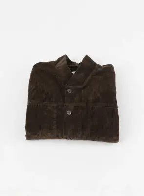 False Collar Jacket in Moss Green Corduroy — photo 4