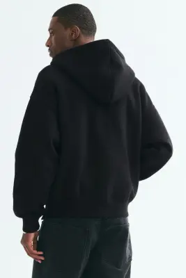Veste à capuche zippée Oversized Fit - Noir — photo 4