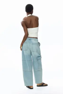 Barrel Regular Waist Ankle Jeans - Bleu denim clair — photo 3