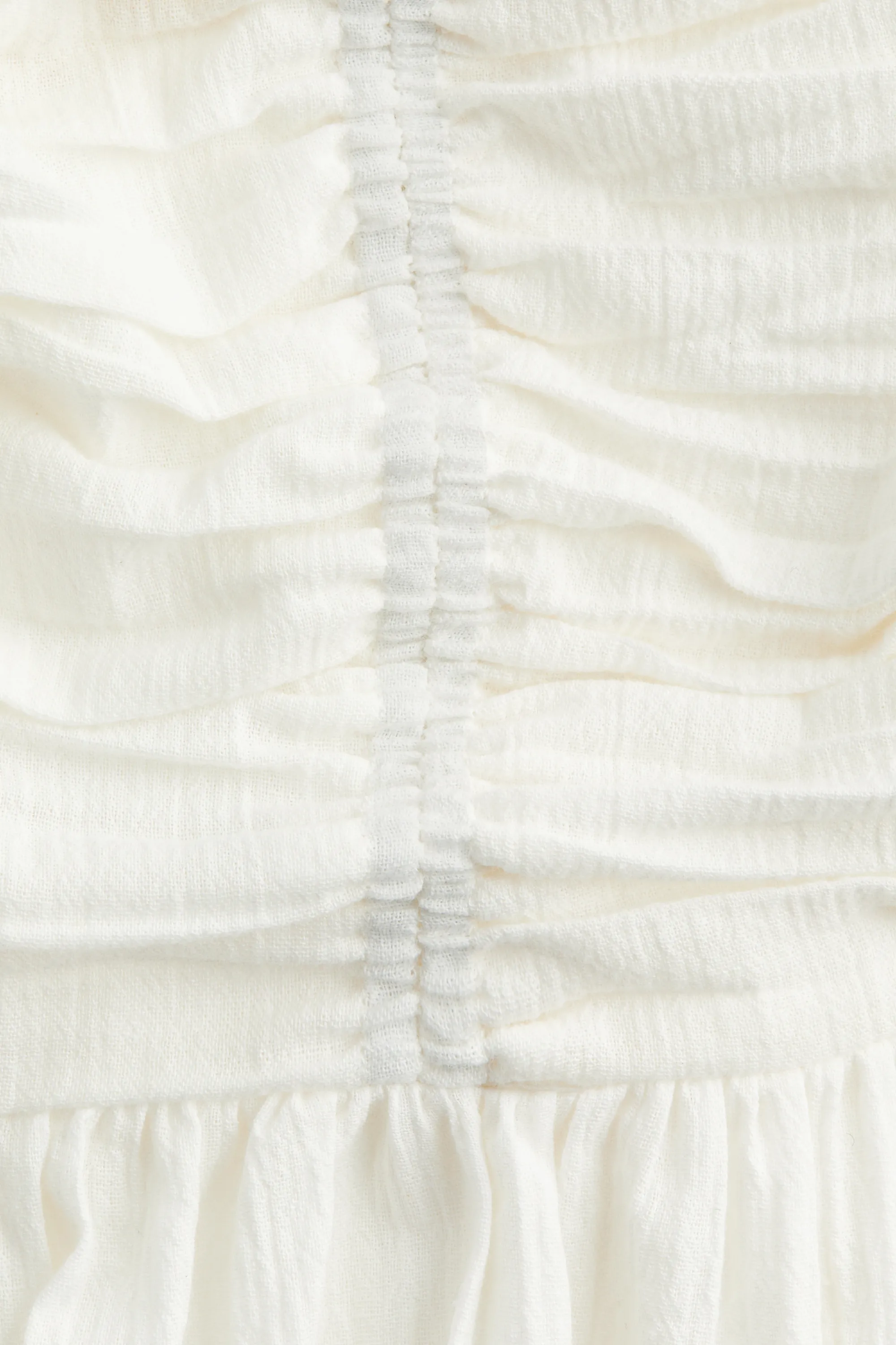 Robe épaules nues à effet froissé - Crème