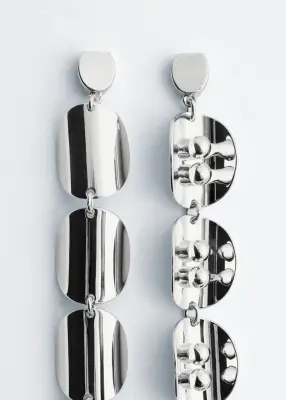 Collier à pièces sculpturales - Argenté — photo 3