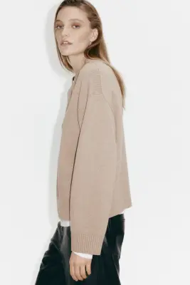 Pull à encolure en V - Taupe — photo 2