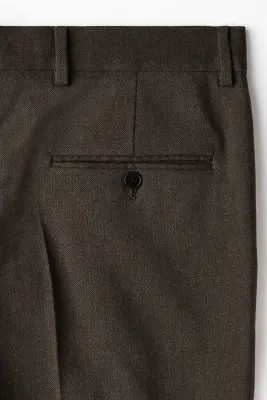 Pantalon de costume Regular Fit en laine mélangée - Vert kaki foncé — photo 3