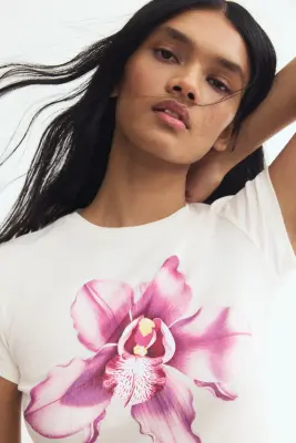T-shirt imprimé - Blanc/fleur — photo 2