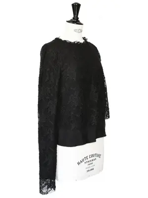 Top COMING SOON en dentelle et soie noir NEUF Px boutique 197€ Taille 36 — photo 4