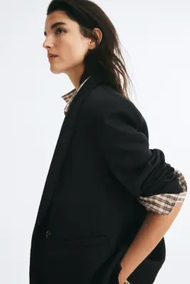 Blazer croisé sans fermeture - Noir — photo 3