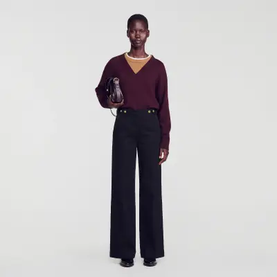 Jean large taille haute