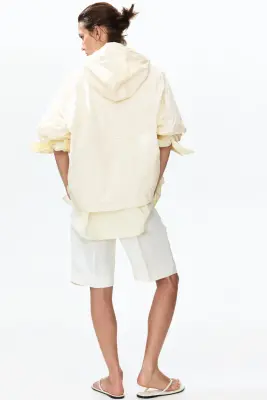 Veste coupe-vent à capuche - Crème — photo 5