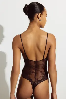 Body en dentelle - Marron foncé — photo 3