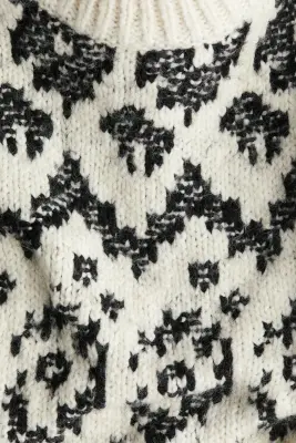 Pull en maille jacquard - Blanc/motif — photo 4