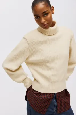 Pull à épaulettes - Crème — photo 1