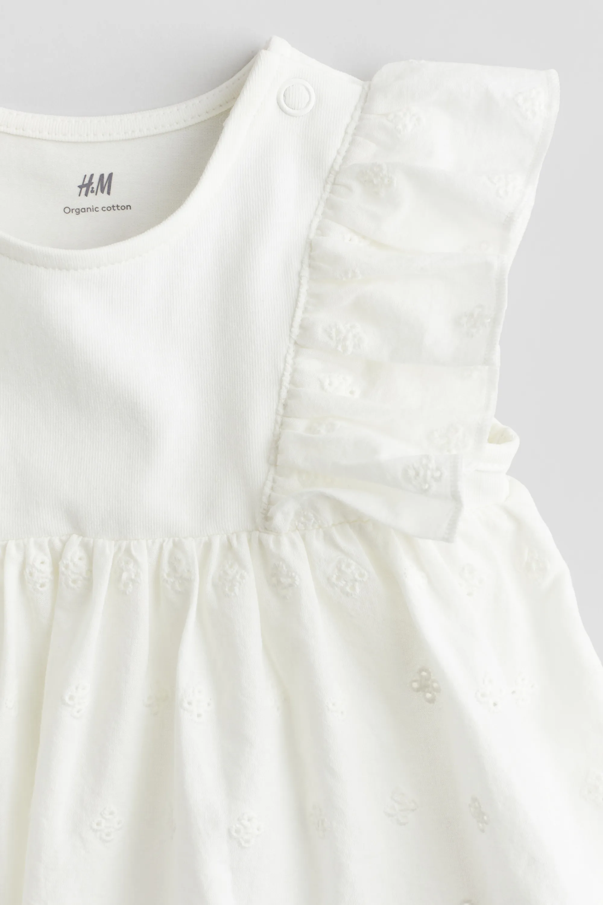 Robe volantée avec body intégré - Blanc