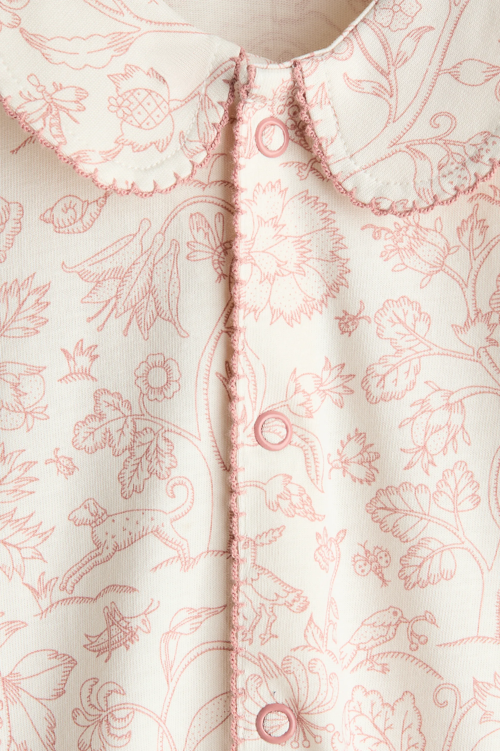 Pyjama en coton à motif - Crème/fleuri