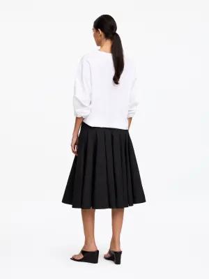 Jupe mi-longue en coton - Noir — photo 3