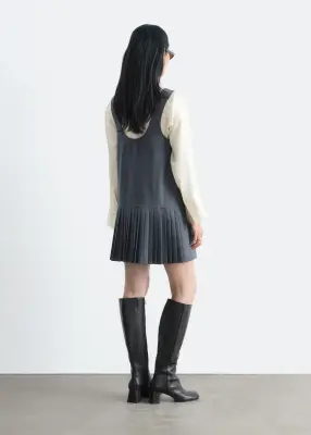 Robe plissée à superpositions - Gris — photo 4