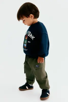 Pantalon jogger façon cargo - Vert kaki foncé — photo 2