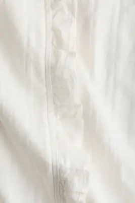Blouse volantée en coton - Blanc — photo 4