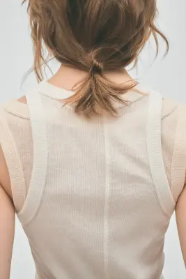 Débardeur superposé - Ivoire/beige clair — photo 3