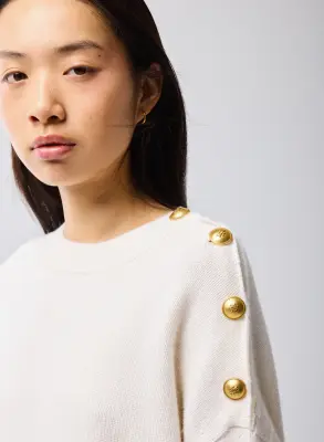 Pull Milk Col Rond Manches Longues en Laine / Cachemire — photo 2