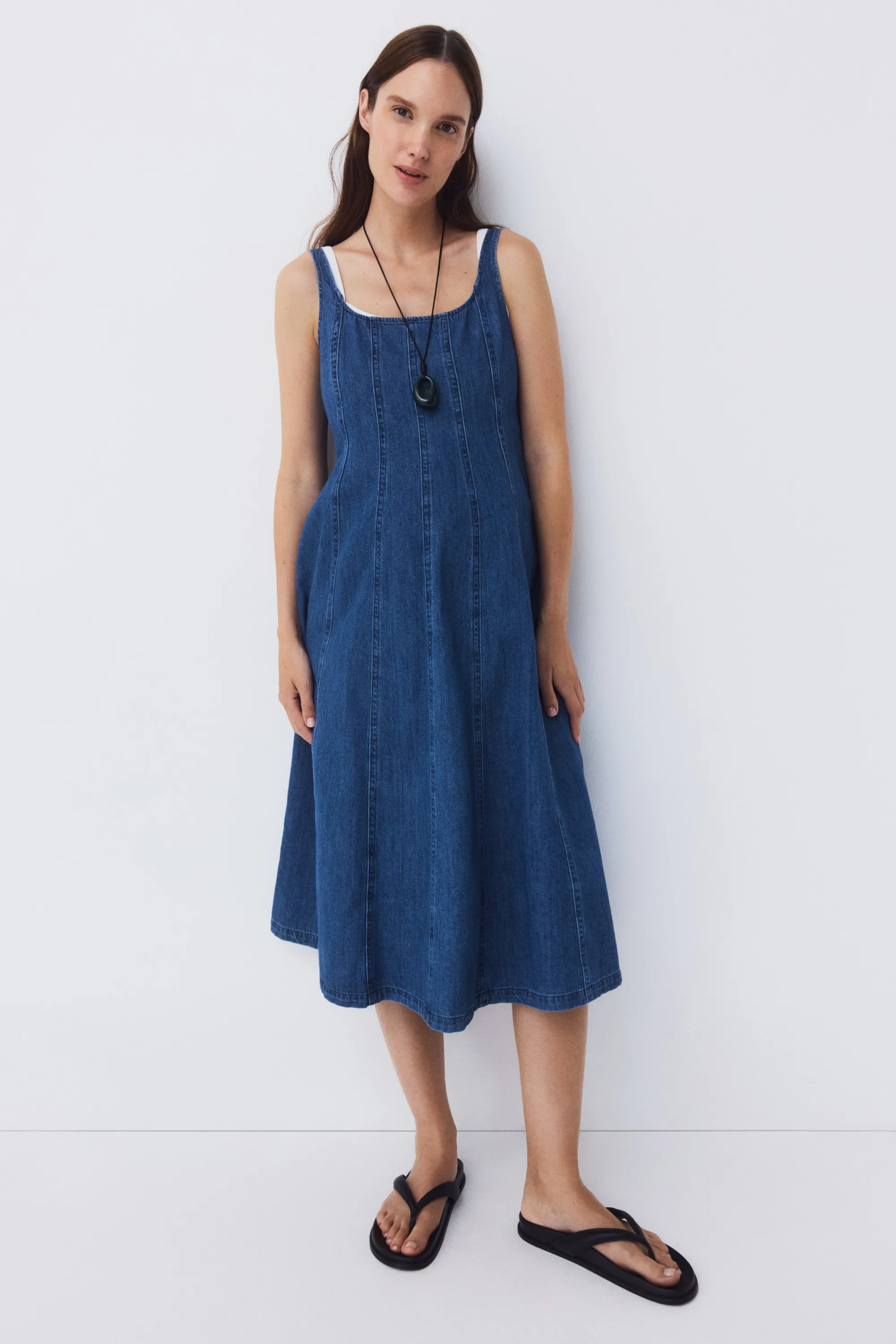 MAMA Robe midi en denim - Bleu denim
