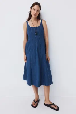 MAMA Robe midi en denim - Bleu denim — photo 1
