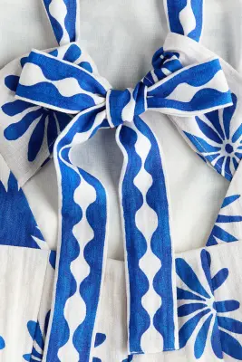 Robe sans manches avec dos ouvert - Blanc/fleuri — photo 4