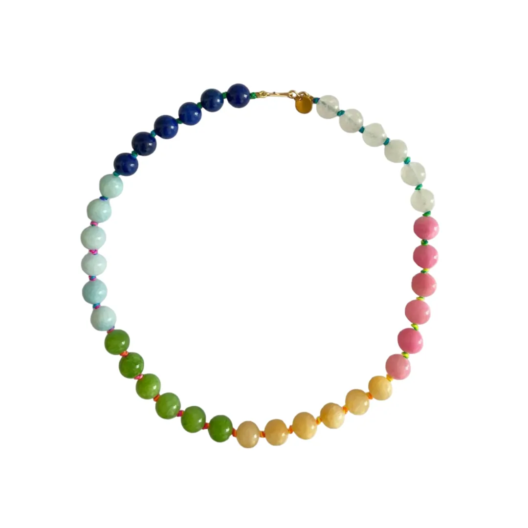 Collier Rainbow Pierres de Montagne Multicolores - 4 Crosses