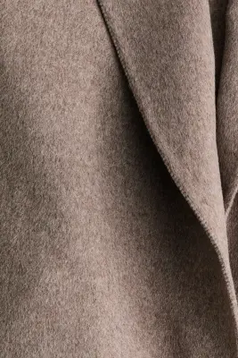 Manteau oversize fait main en laine mélangée - Taupe — photo 5