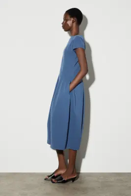 ROBE MIDI SCULPTÉE EN JERSEY - BLEU — photo 2