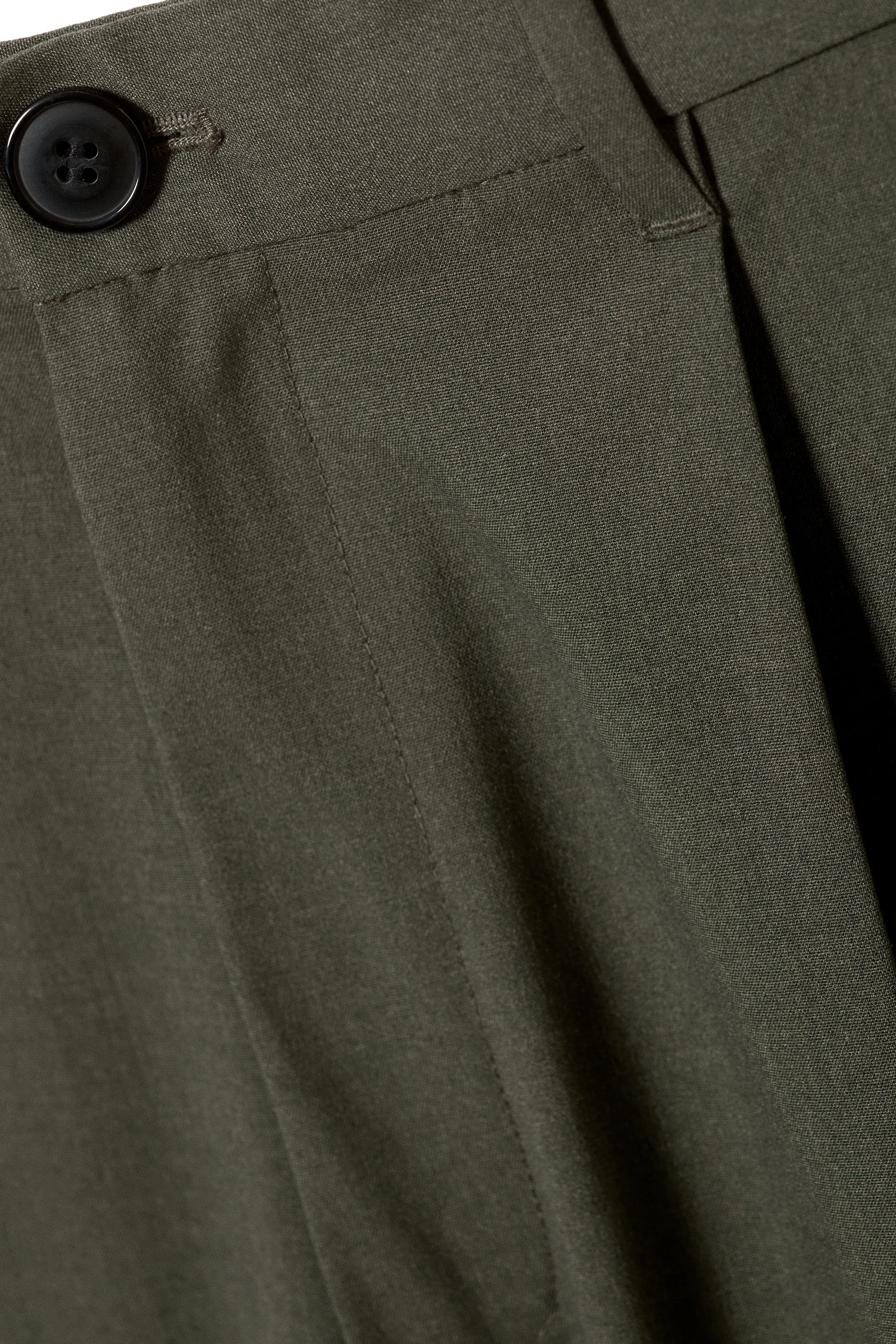 Pantalon de tailleur ample Uno - Vert kaki chiné