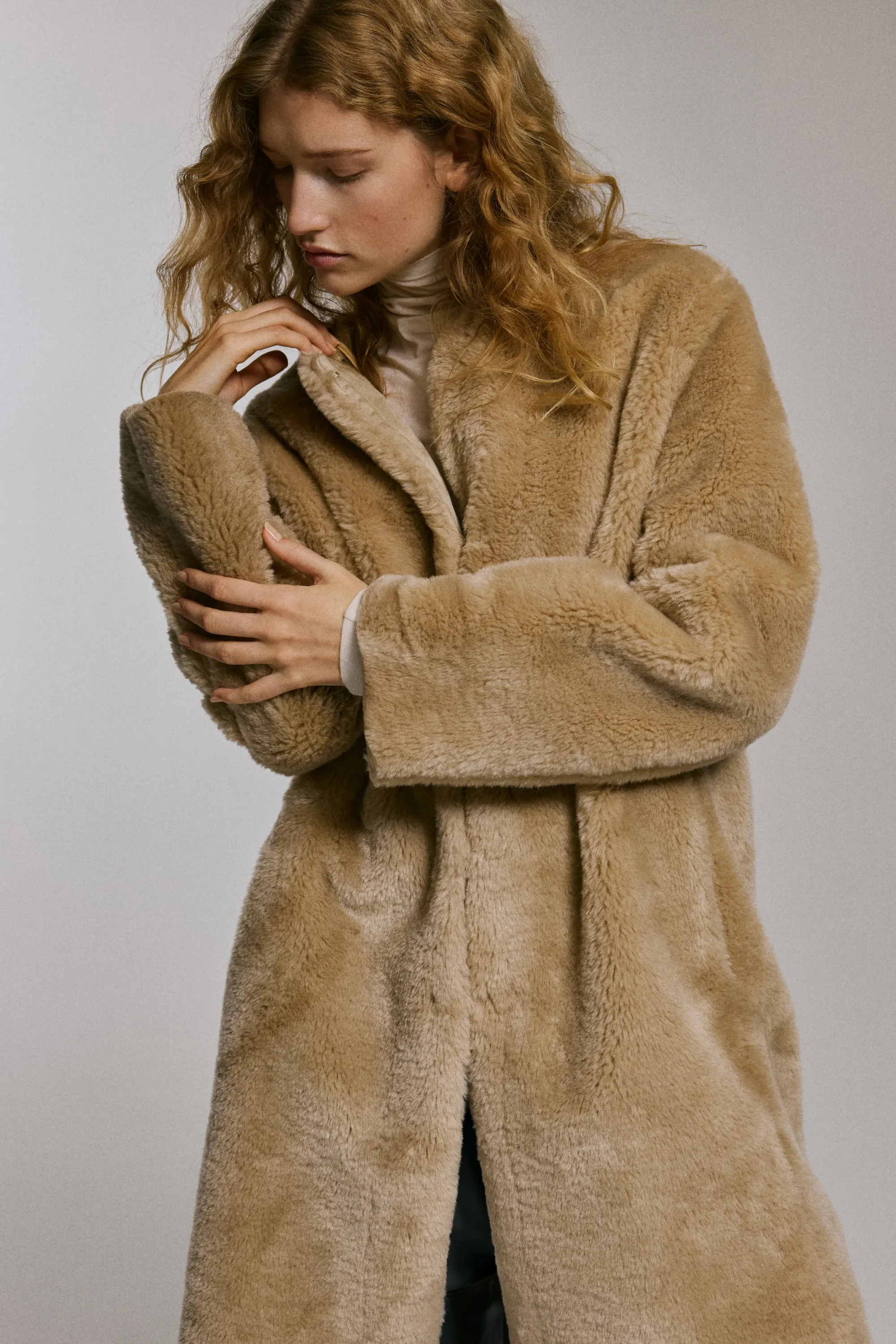 Manteau en tissu Teddy Bear - Beige