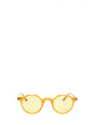 Lunettes de soleil HERI monture biseau orange verres minéraux jaunes NEUVES Prix boutique 350€ — photo 1