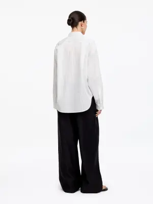 Chemise en coton et soie - Blanc/Noir — photo 2