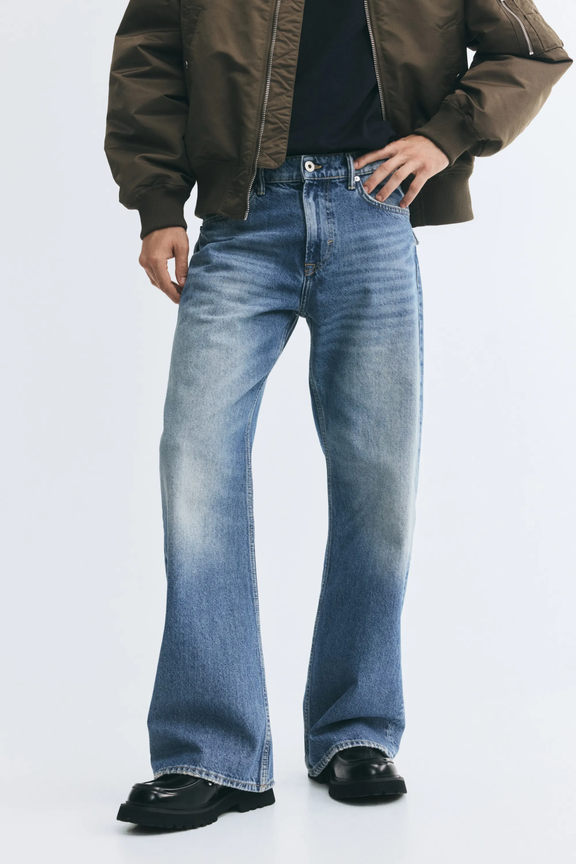 Relaxed Bootcut Jeans - Bleu denim
