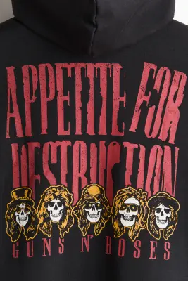 Veste imprimée Loose Fit avec capuche et zip - Noir/Guns N' Roses — photo 2