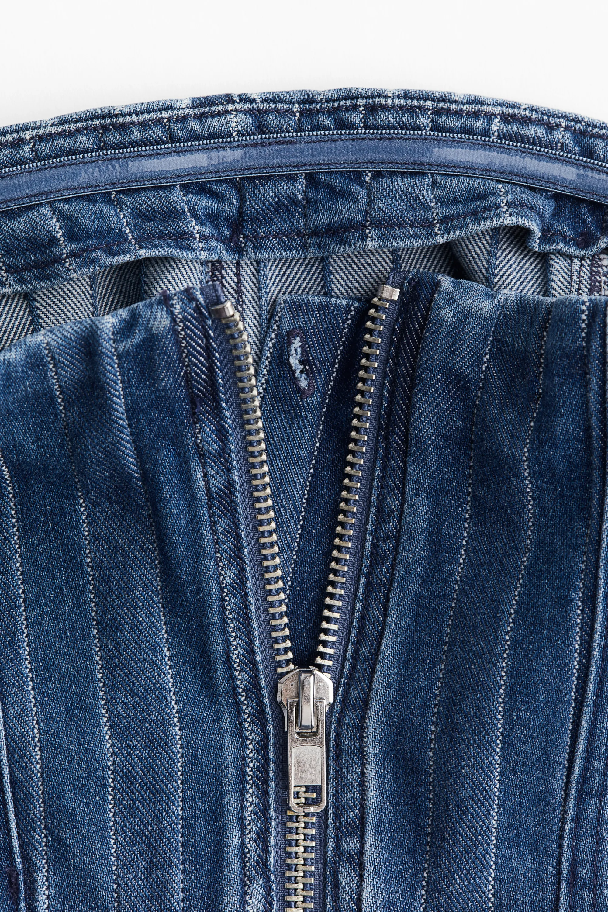 Top bandeau court en denim - Bleu denim