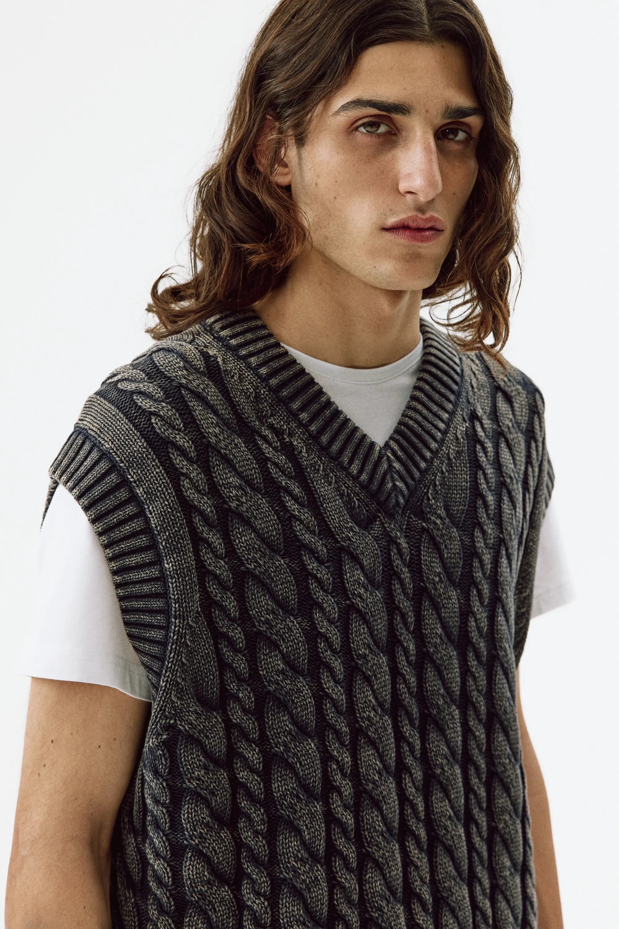 Pull sans manches Relaxed Fit en coton - Bleu marine