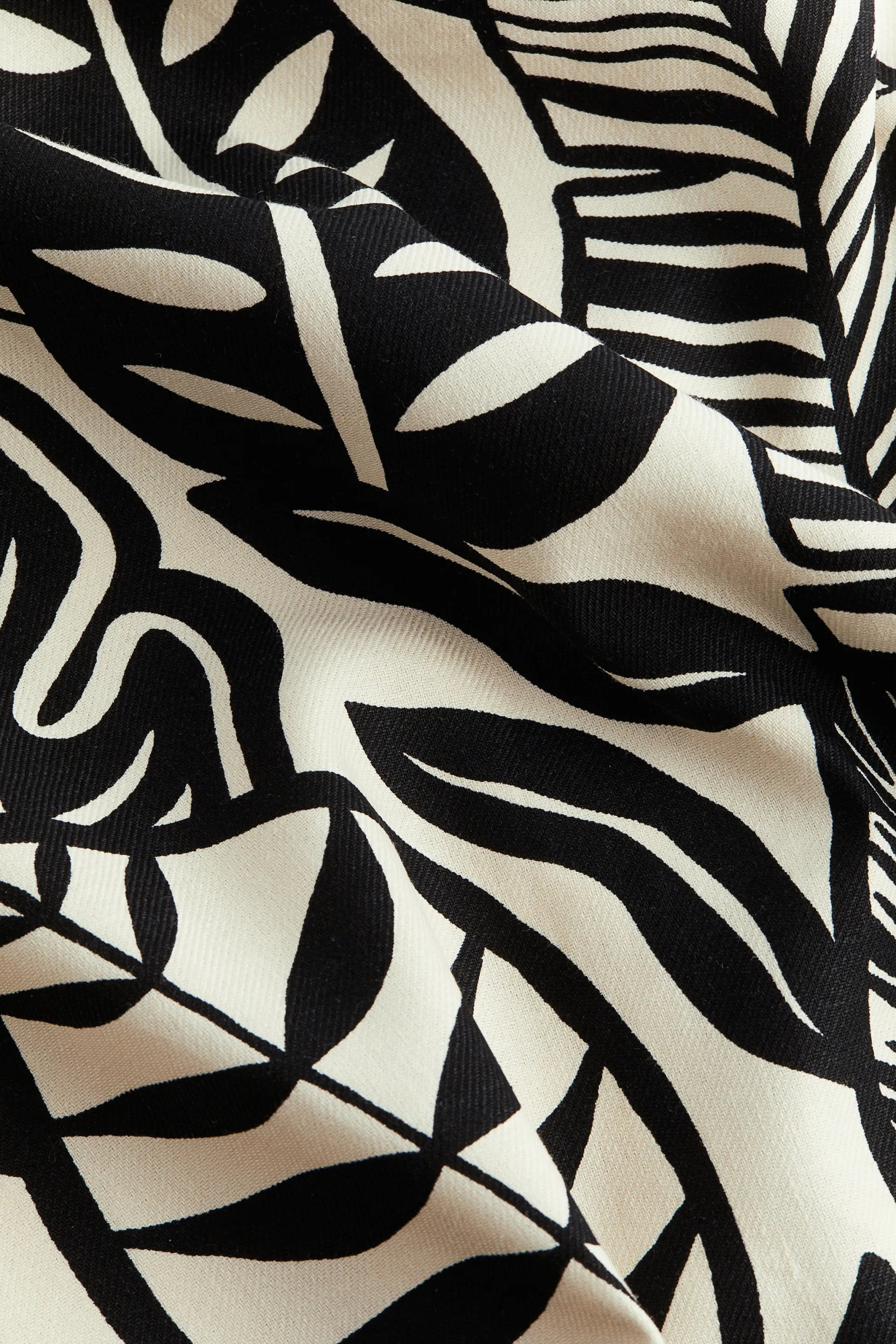 Robe bustier en lin mélangé - Crème/motif feuilles