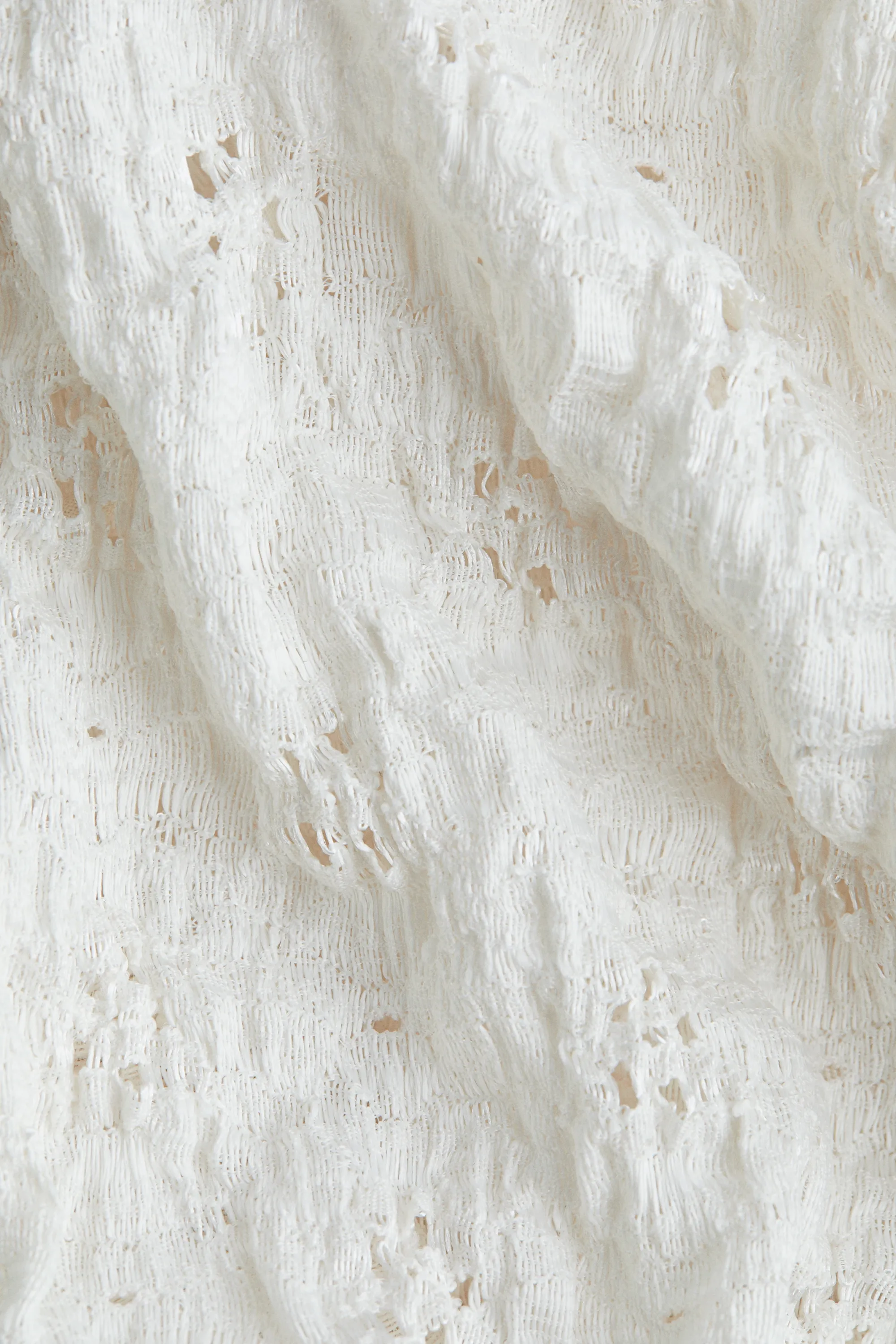 Crop top façon dentelle avec bretelles à nouer - Blanc