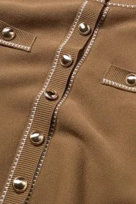Lillianna Short Cardigan - Beige with cream — photo 2