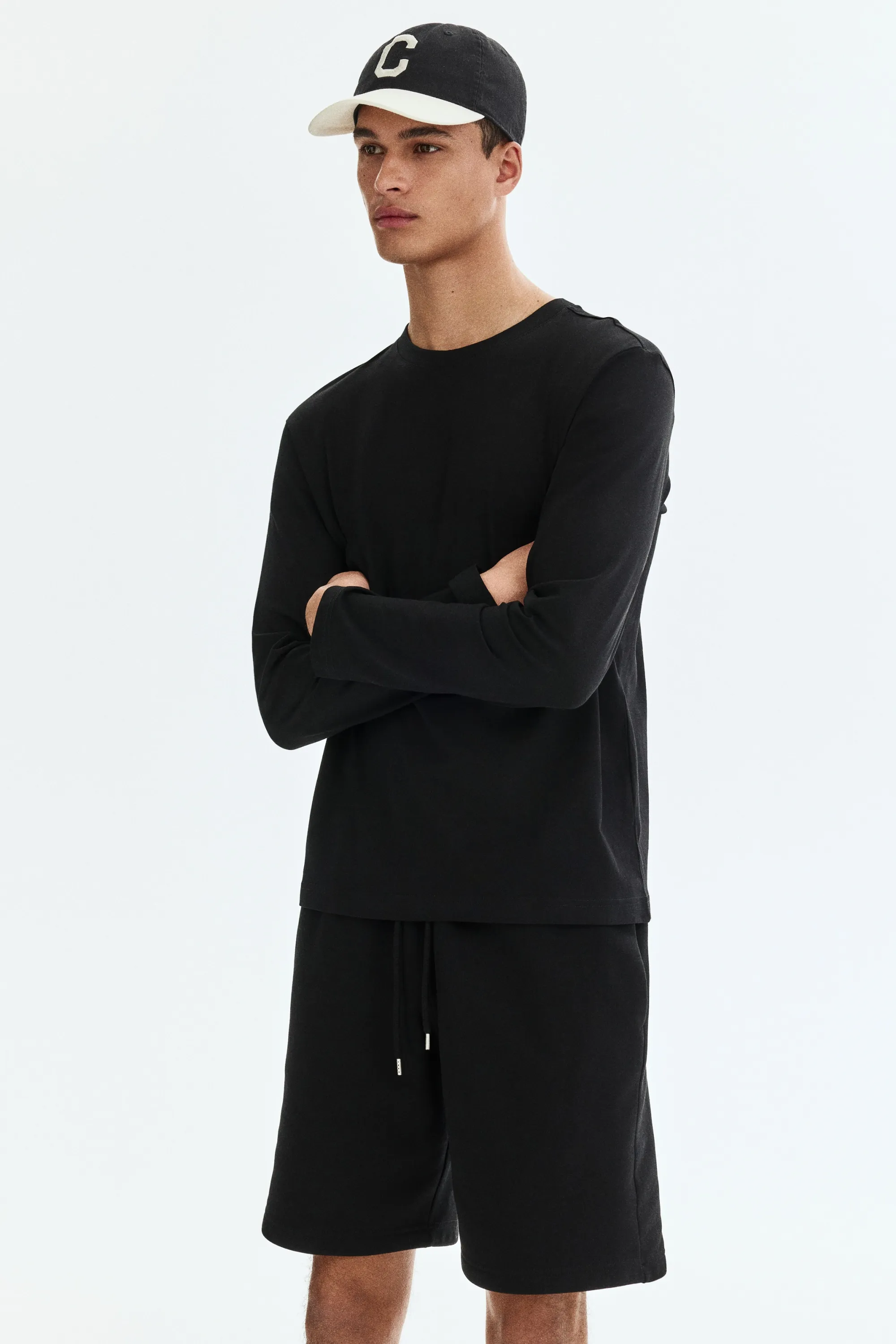 Short Regular Fit en molleton - Noir
