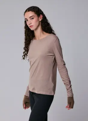 T-shirt en coton organique et cachemire — photo 4