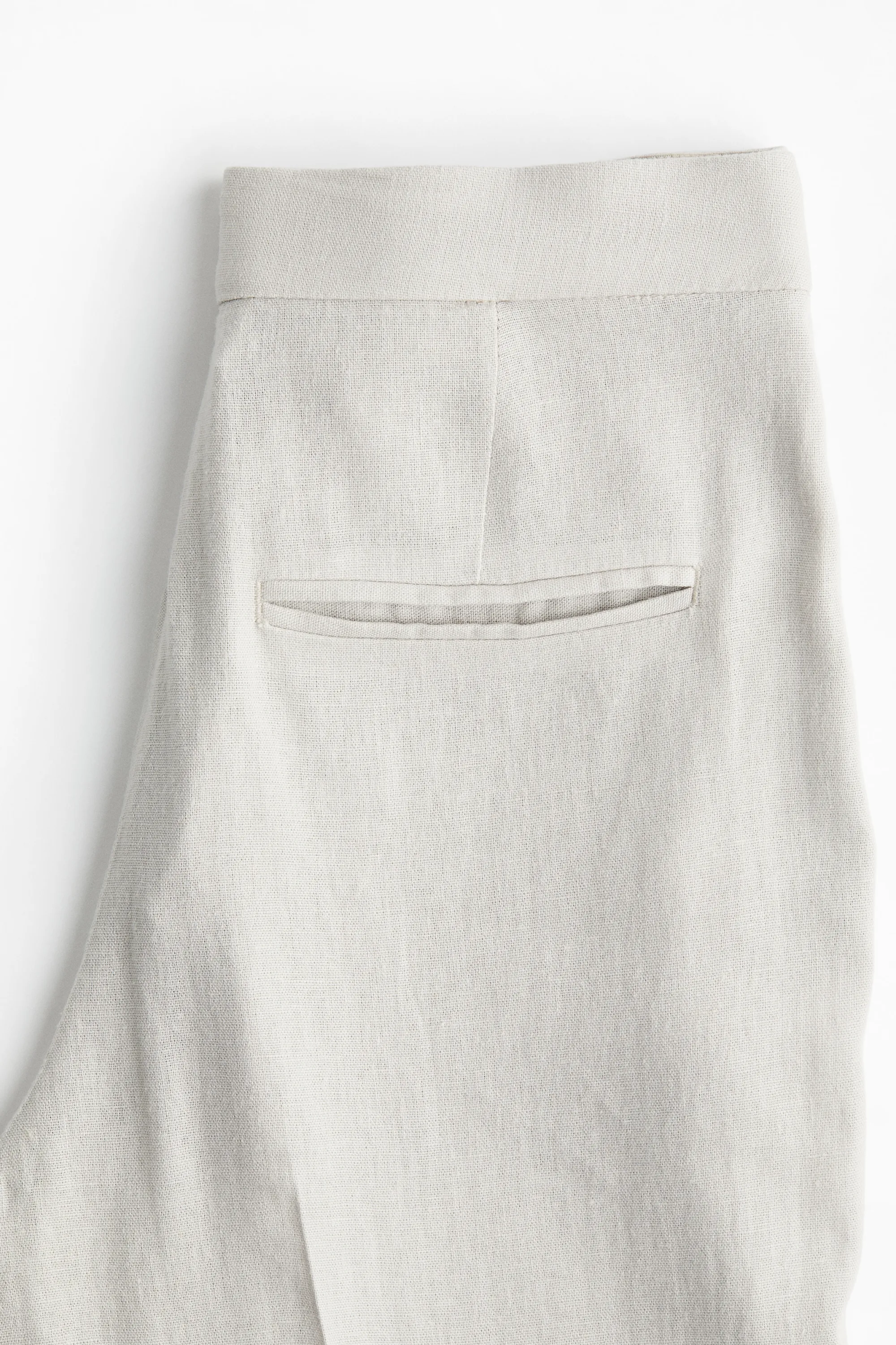 Pantalon bootcut en lin mélangé - Beige clair