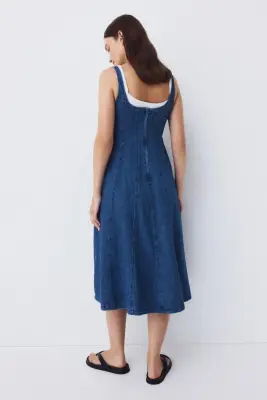 MAMA Robe midi en denim - Bleu denim — photo 2