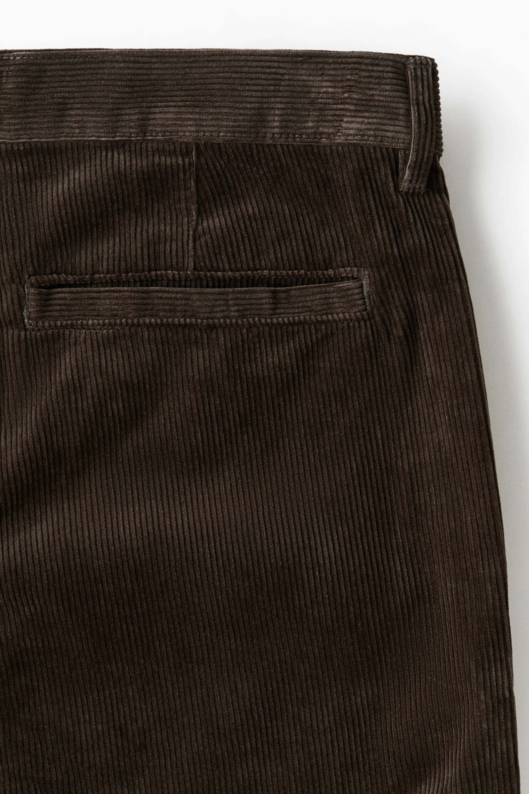 Pantalon Relaxed Fit en velours côtelé - Vert kaki foncé
