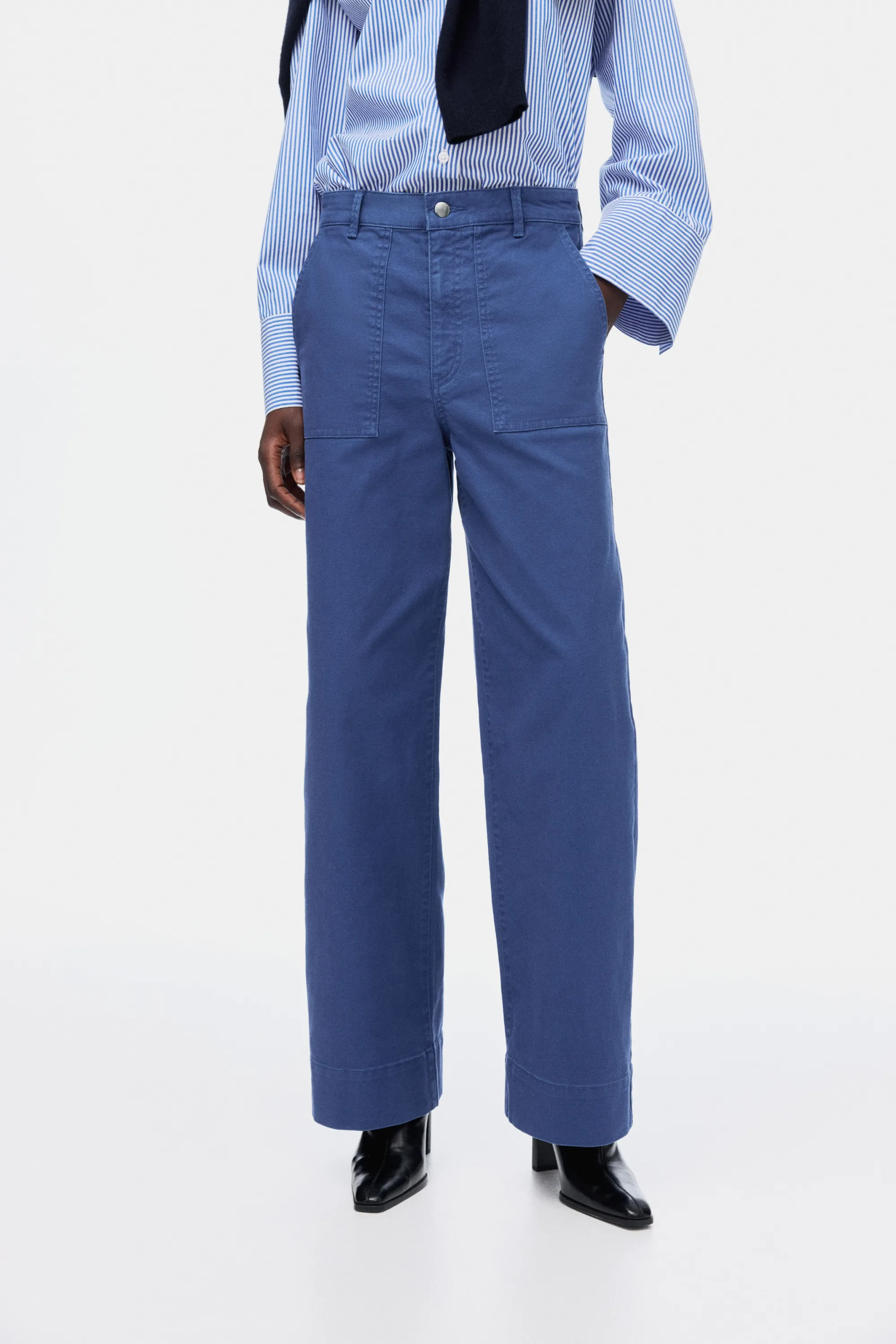 Pantalon en toile de coton - Bleu