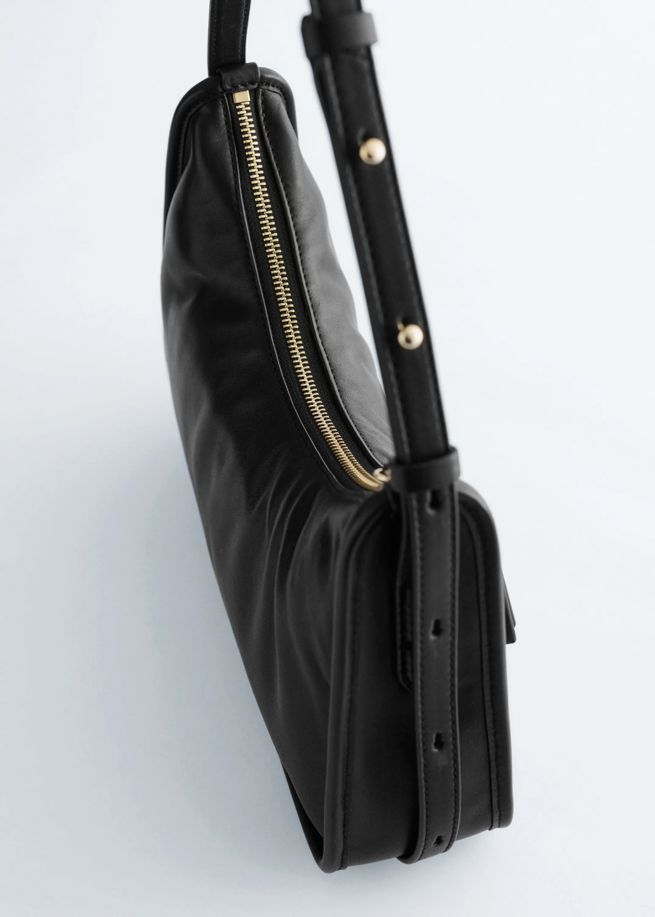 Sac porté épaule en cuir - Noir