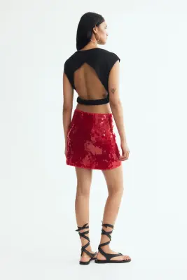 Jupe à sequins - Rouge — photo 2
