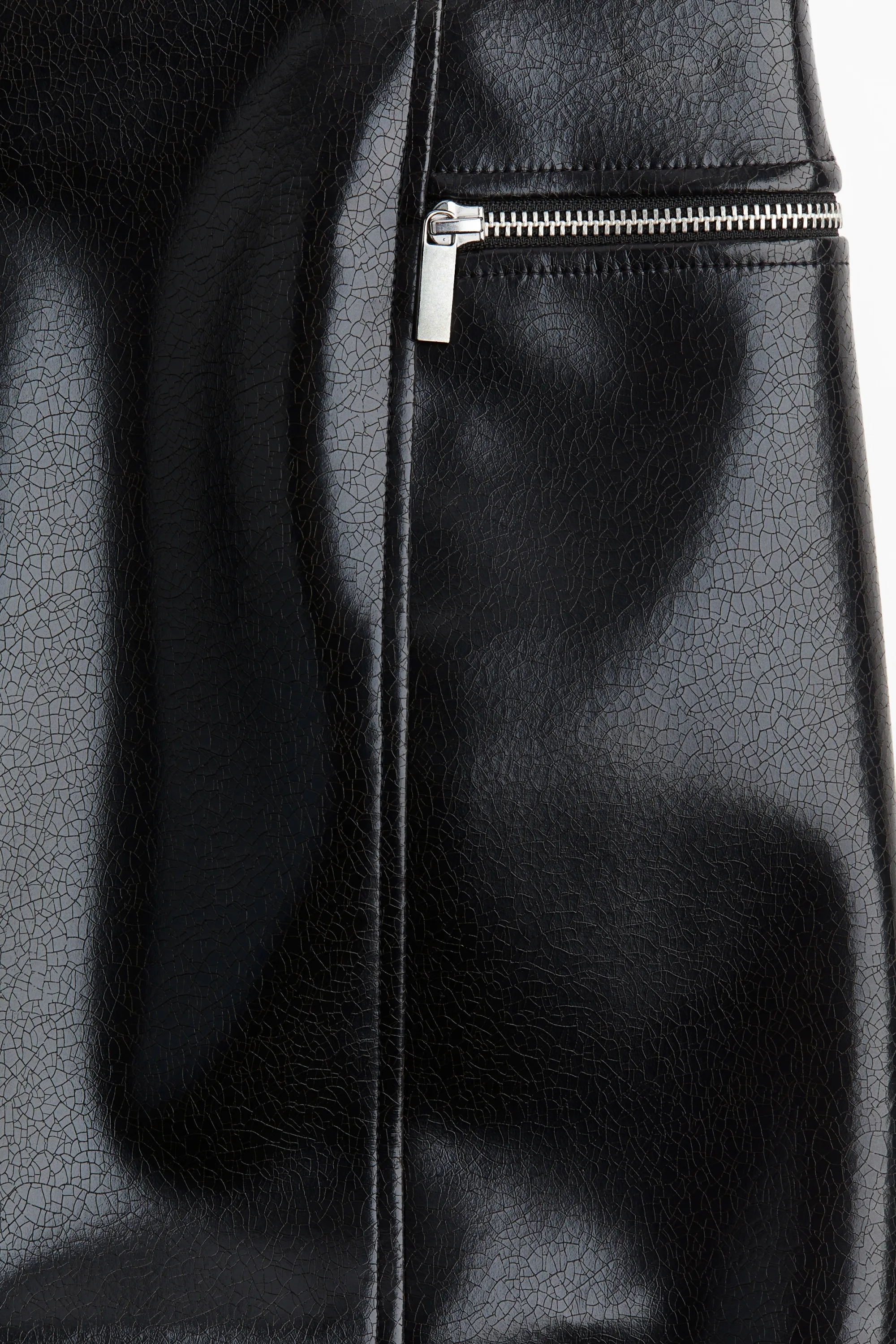 Jupe crayon en tissu enduit - Noir