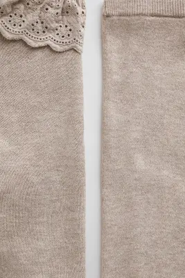 Ensemble 2 pièces en maille fine - Taupe chiné — photo 2